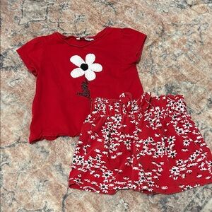 Mayoral Red Toddler Matching Set with Flowers
